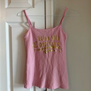 RARE Juicy Couture Pink Ribbed Tank Top